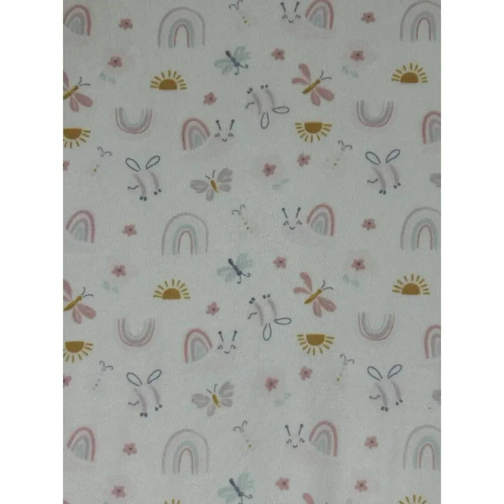 Chick Pea Rainbow Baby Blanket Sherpa Sun Bumble Bee Butterfly Flower Snail